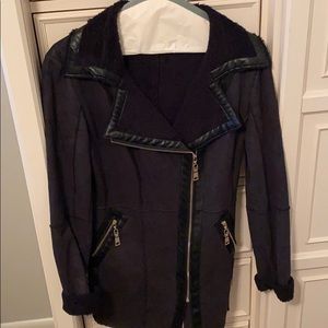 Delfine size S black faux suede jacket